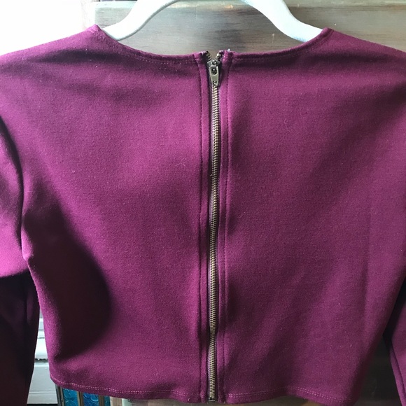 Dark Burgundy Crop Top - Picture 4 of 4